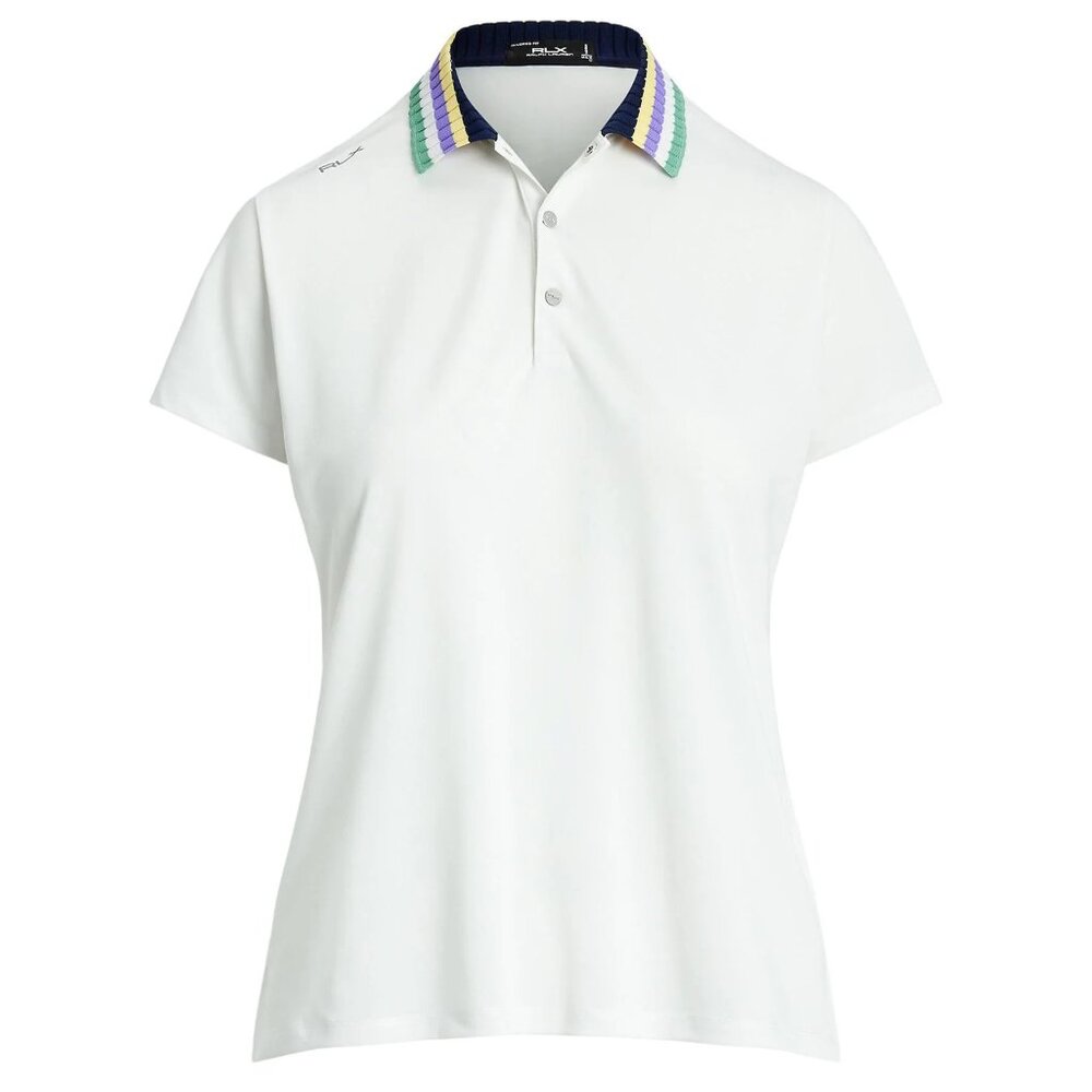NWT RLX Ralph Lauren Tailored Fit Women's Tour Knit Collar Pique Golf Polo Shirt